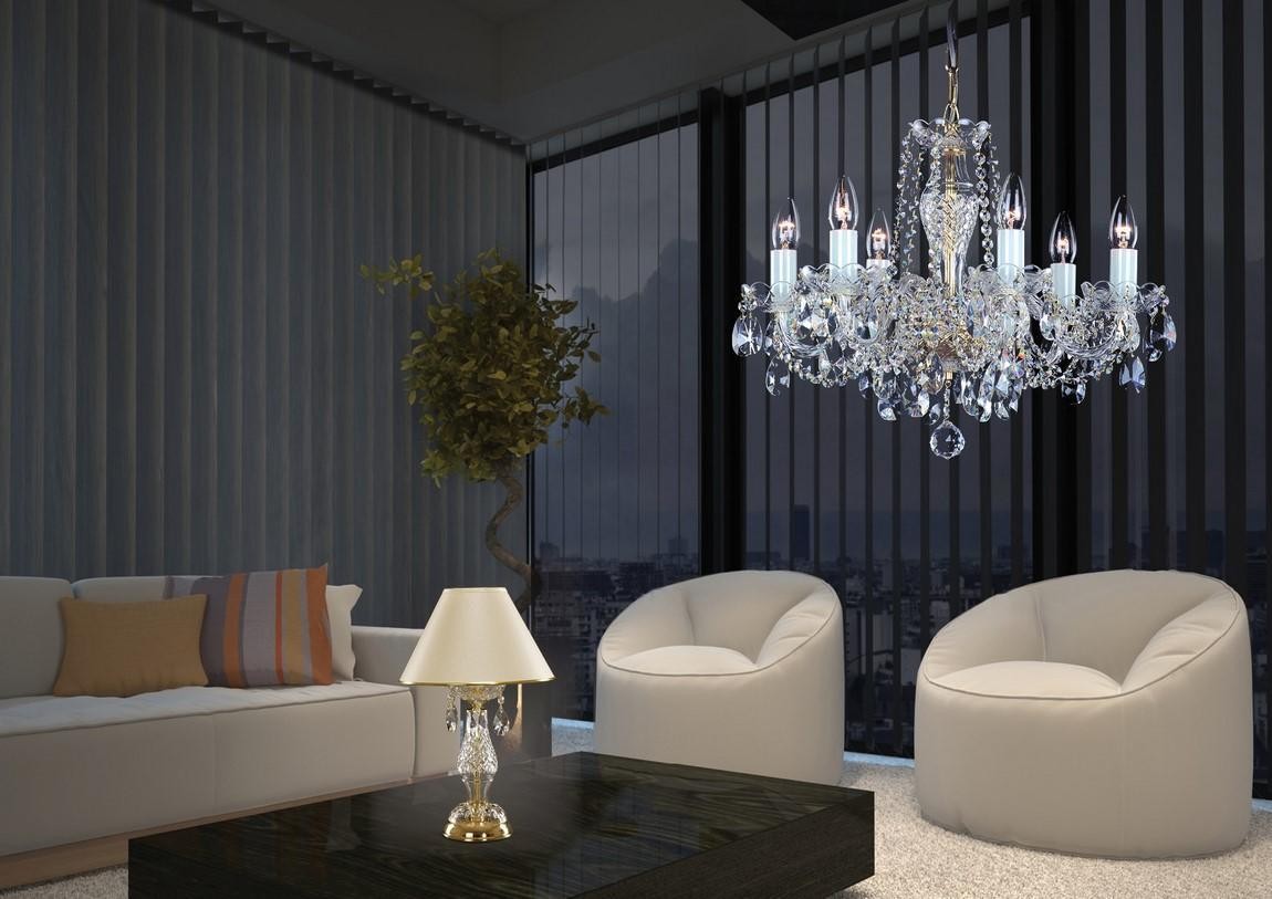 Crystal Chandelier and Lamp