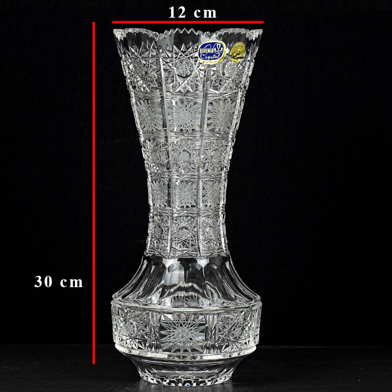 Czech Handcut Bohemian Crystal Vase 12 In