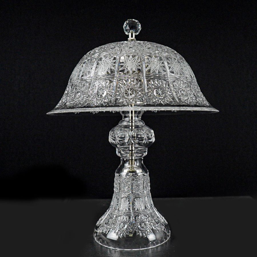 bohemian hand cut crystal table lamp