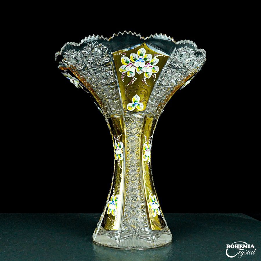 gold plated bohemia crystal flower vase